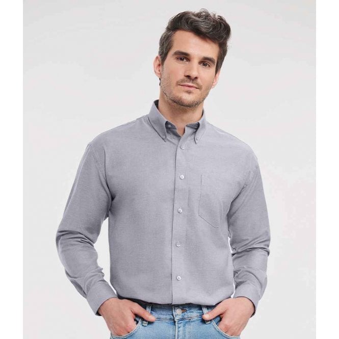 Russell Collection  Long Sleeve Easy Care Oxford Shirt 