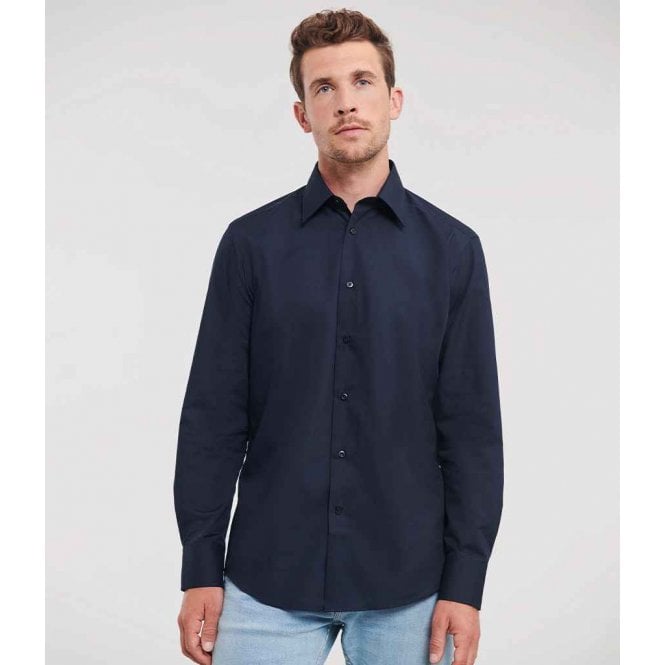 Russell Collection  Long Sleeve Easy Care Poplin Shirt