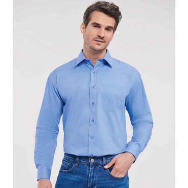 Russell Collection Long Sleeve Easy Care Poplin Shirt 