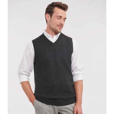 Russell Sleeveless Cotton Acrylic V Neck Sweater