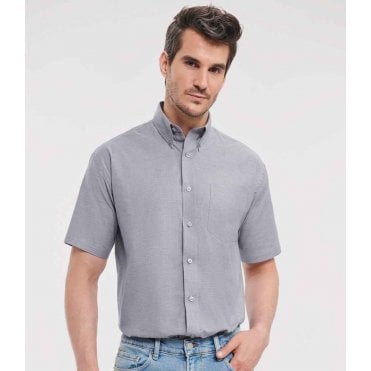 Russell Collection Short Sleeve Easy Care Oxford Shirt