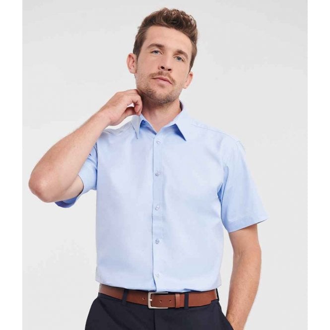 Russell Collection  Short Sleeve Herringbone Shirt