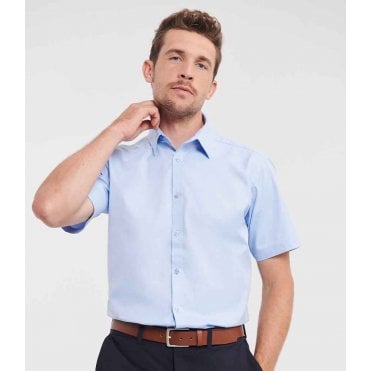 Russell Collection Short Sleeve Herringbone Shirt