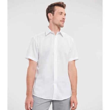 Russell Collection Short Sleeve Tailored Oxford Shirt