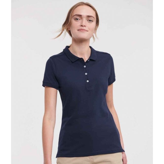 Russell  Ladies Stretch Piqué Polo Shirt