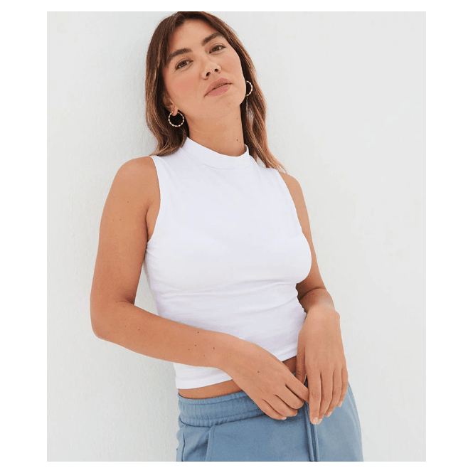 SF Clothing SF Ladies High Neck Crop Vest