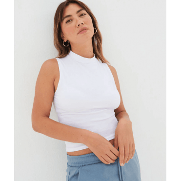 SF Ladies High Neck Crop Vest
