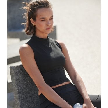 SF Ladies High Neck Crop Vest