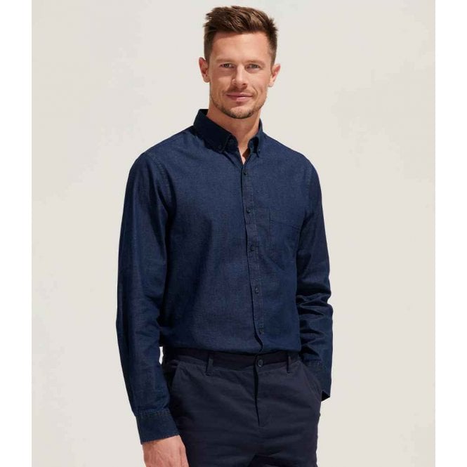 SOL'S  Barry Long Sleeve Denim Shirt