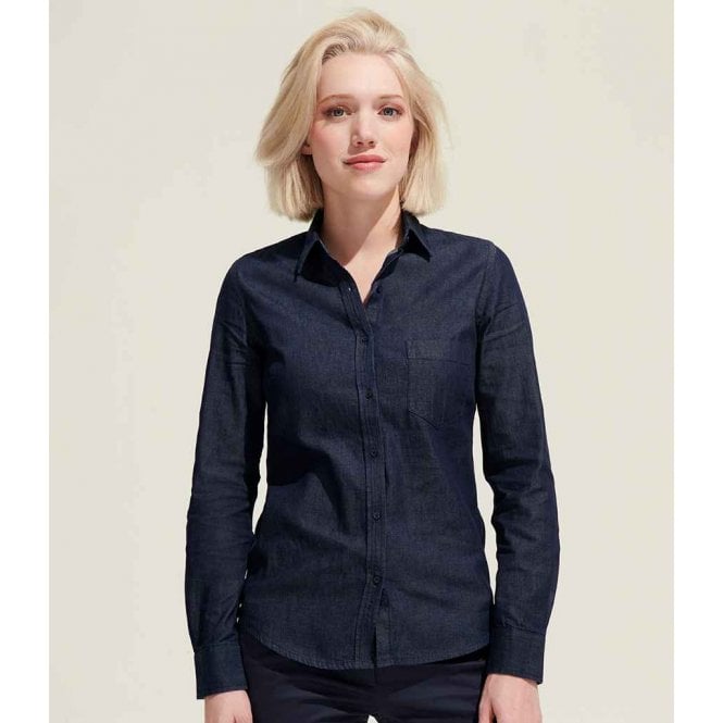 SOL'S  Ladies Barry Long Sleeve Denim Shirt