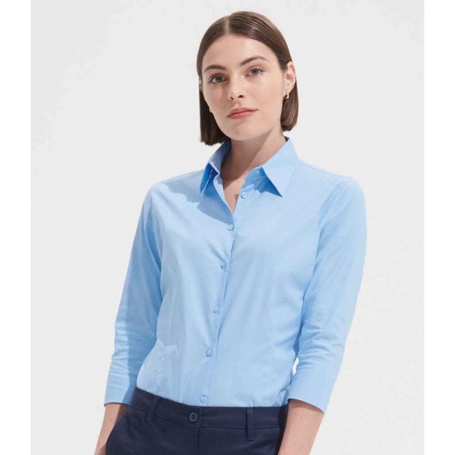 SOL'S  Ladies Effect 3/4 Sleeve Fitted Shirt