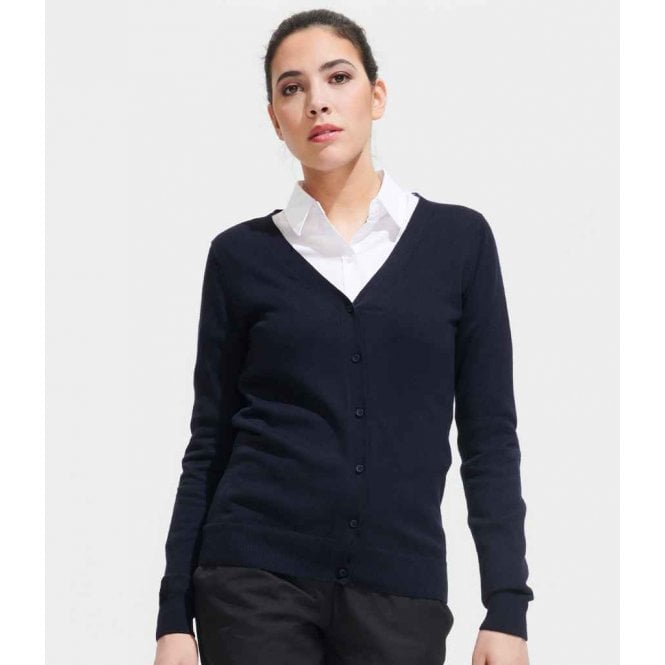 SOL'S  Ladies Golden Cotton Acrylic V Neck Cardigan