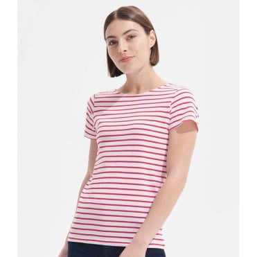 SOL'S Ladies Miles Striped T-Shirt