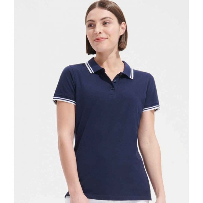 SOL'S  Ladies Pasadena Tipped Cotton Piqué Polo Shirt
