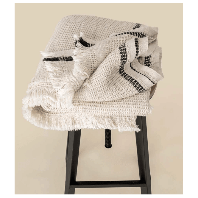 Spasso  Honeycomb Striped Plaid Fouta