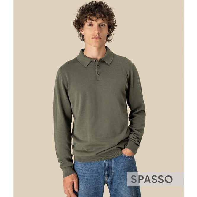 Spasso  Knitted Long Sleeve Polo Shirt