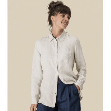 Spasso Ladies Long Sleeve Linen Shirt