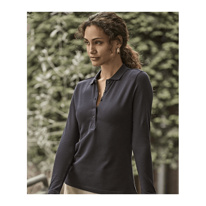 Tee Jays  Ladies Luxury Stretch Long Sleeve Polo Shirt