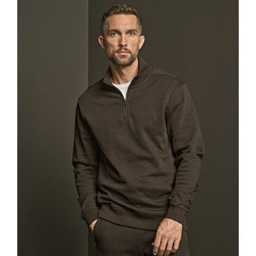 Tee Jays Ribbed Interlock Half Zip Sweatshirt