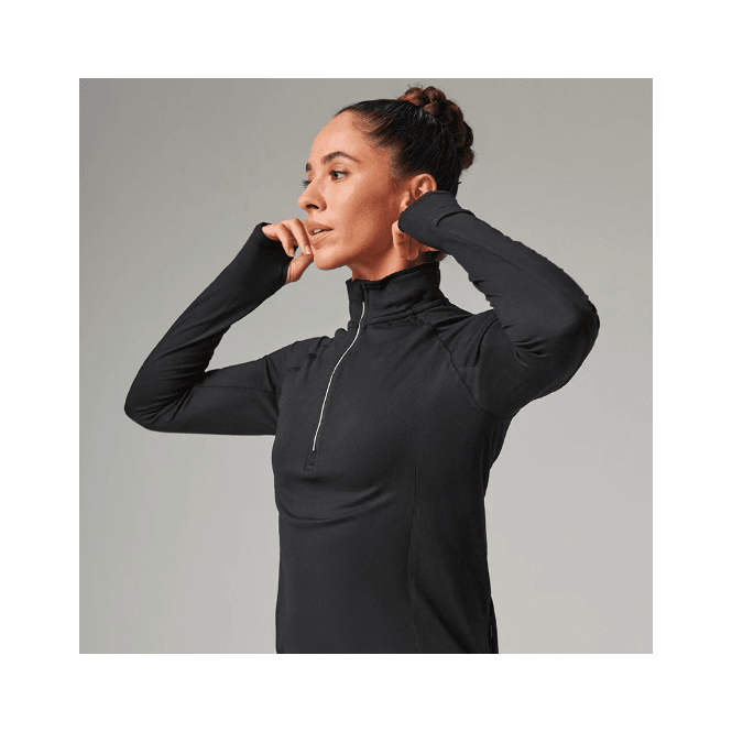 Tombo  Ladies Long Sleeve Zip Neck Performance Top