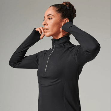 Tombo Ladies Long Sleeve Zip Neck Performance Top