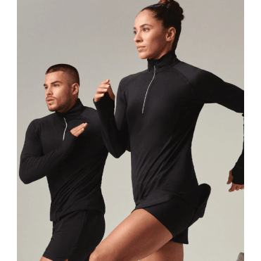 Tombo Long Sleeve Zip Neck Performance Top