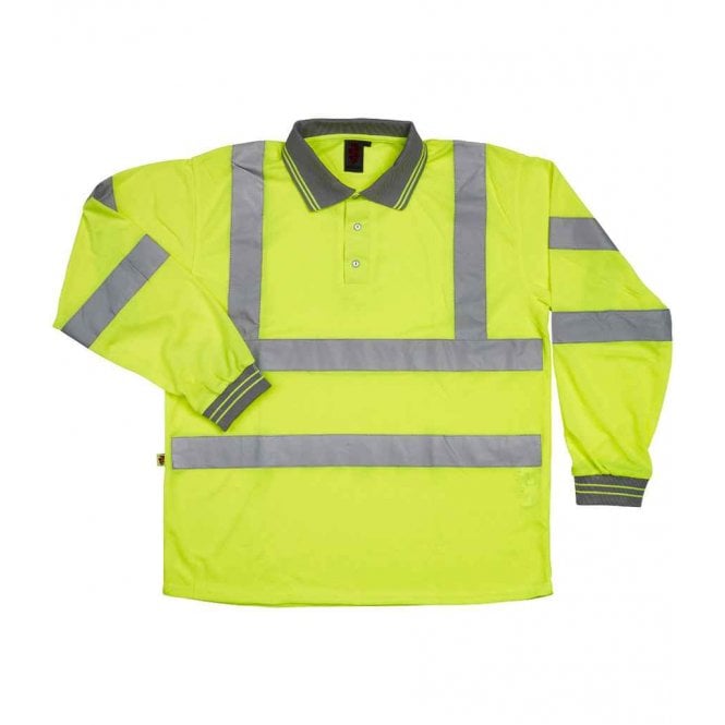 Warrior  Hi-Vis Long Sleeve Polo Shirt