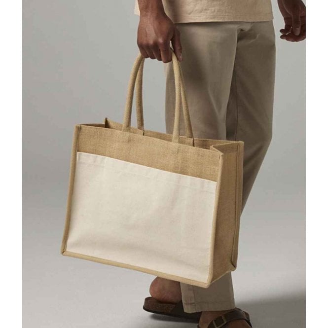 Westford Mill  Cotton Pocket Natural Starched Jute Shopper