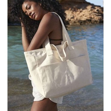 Westford Mill Double Handle Cargo Pocket Tote Bag
