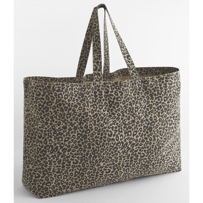 Westford Mill  Leopard Print Canvas Oversized Tote Bag