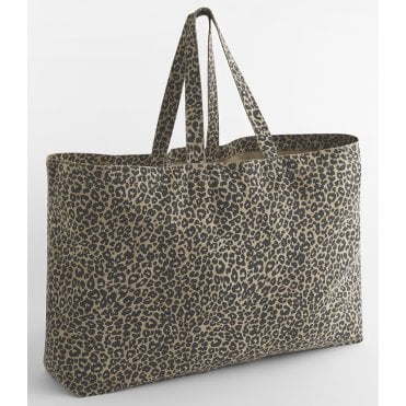 Westford Mill Leopard Print Canvas Oversized Tote Bag