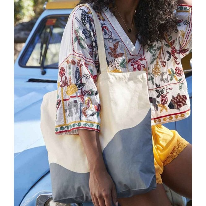 Westford Mill  Organic Cotton Wave Print Maxi Tote Bag