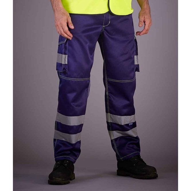 YOKO Hi-vis  Cargo Trousers with Knee Pad Pockets