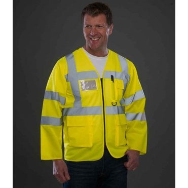 Yoko Hi-Vis Executive Long Sleeve Waistcoat