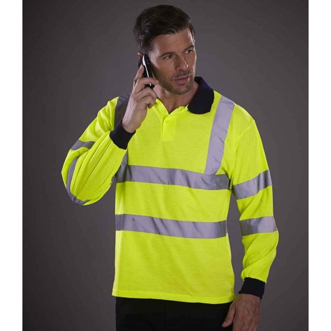 YOKO Hi-vis  Long Sleeve Polo Shirt