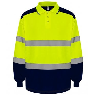 Yoko Two Tone Long Sleeve Polo Shirt