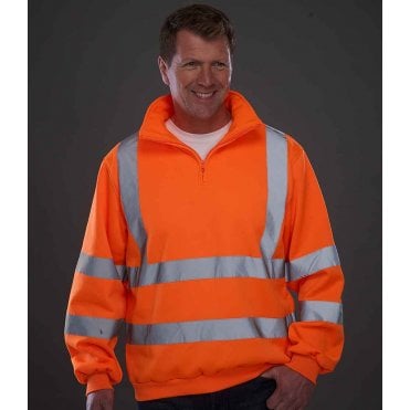 Yoko Hi-Vis Zip Neck Sweatshirt